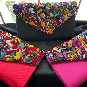 Pochette boutonnée Ankara