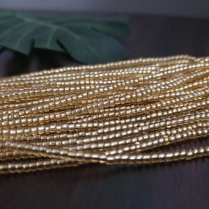 Gold waist bead 3mm beads tie on adjustable African waistbead