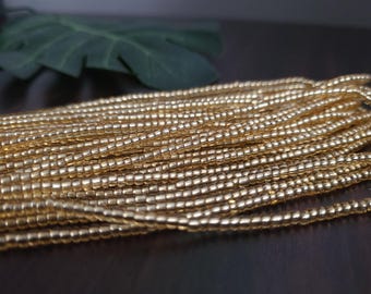Gold waist bead 3mm beads tie on adjustable African waistbead