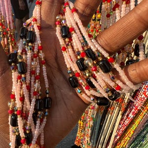 Nogaye 3mm glass seed beads tie-on waist bead