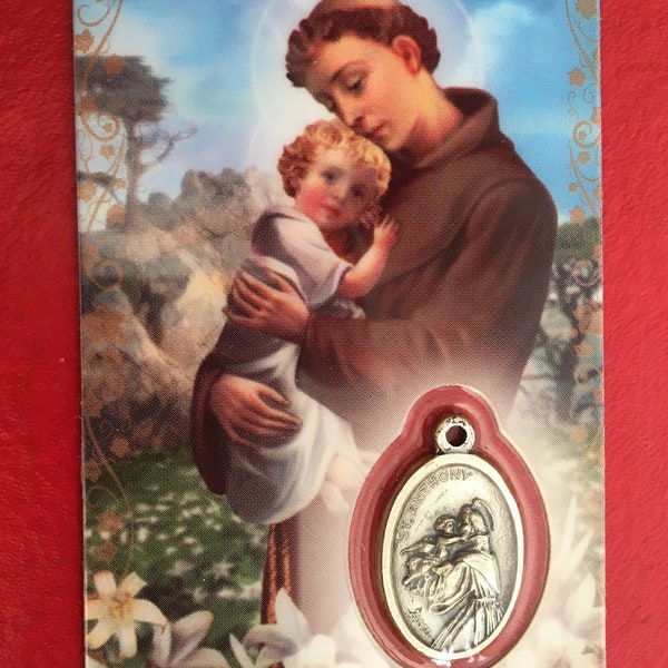 médaille miraculeuse-Prière à  Saint-Antoine-Canivet Image Icône,Carte sous protection plastique +médaille religieuse