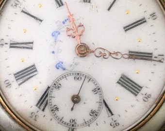 Pocket Watch, Retro pocket watch,Old French pocket watch,Montre Gousset Out of Order ressort cassé Antique FRANCE Vintage