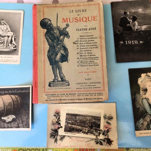 1925-Livre de Musique en Français Par Claude Augé-Librairie Larousse Culture Musicale+5 Cartes Postales-lire sommaire