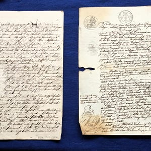 Manuscrito Papel antigo Saint-Jean-sur-Veyle 1849-Jardin-Pré-Lieu Moulin Blanc-França Venda propriedade+Patrimônio:1824-Document-scrapbooking