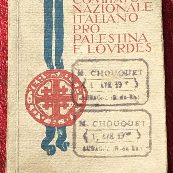 Diaro Vade-Mecum-del Pellegrino-Missal Book Italian National Committee Pro Palestina E Lourdes Typographié-cantiques religieux-Ave Maria