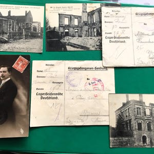 2 SELTENE Liebesbriefe und Glückwünsche von einem französischen Kriegsgefangenen in Deutschland während des Ersten Weltkriegs 1914/18 --- Lesen Sie...