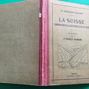 School book by Dr. Hermann Walser SWITZERLAND commentary on the wall map of Switzerland Book in French Culture Geography