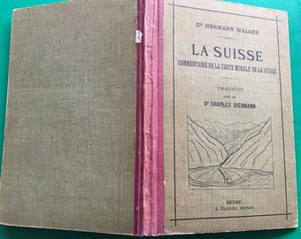 Schoolboek van Dr. Hermann Walser ZWITSERLAND commentaar op de wandkaart van Zwitserland Boek in het Frans Cultuur Geografie