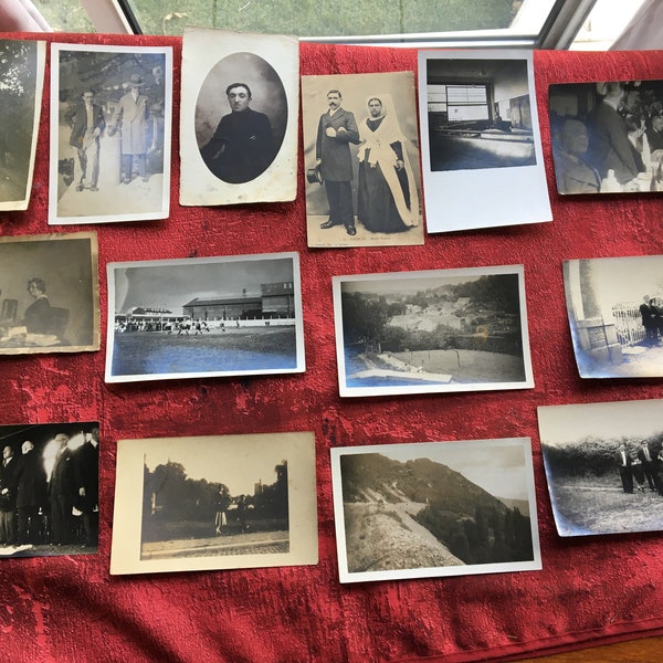 14 Photographs various characters family-Dogs-Dog-woman-scout-landscapes France Photo Card Photo RPPC Real Photo Postcard