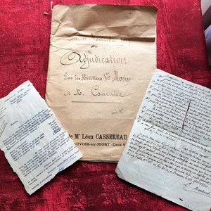 Register Beauvoir-sur-Niort Frankreich: 1917 – Urteil + 2 Buchstaben Altes Papier + Zertifikatsstornierung Manuskript Notarielle Urkunde Erben LaRochelle