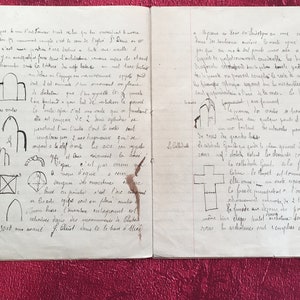 1887 年の古い描画書き込み学校ノート、メモ帳、ビンテージ書道。スクラップブッキング - ギリシャの 7 人の賢者