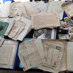 5 "peças" Papéis antigos da França, coisas efêmeras, papel de arte, scrapbooking, colagem, antiguidade, diário de lixo eletrônico, kit de inspiração - aleatório