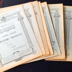 France Scolaire un (1 ) Ancien protège cahier Ville de Marseille école communale cours supérieur cahier spécial devoirs mensuels