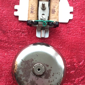Dring RARE Vintage 1940 s France doorbell-french metal bell,for your Telephone Extension Front Door Materials:wood,brass,electrical device