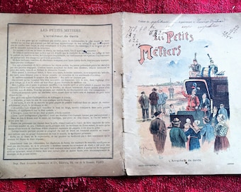 Quaderno scolastico del 1901, Metodo di scrittura teorico e pratico, Disegno di sceneggiatura, Blocco note, Calligrafia vintage.scrapbooking-32 pagine-Francia