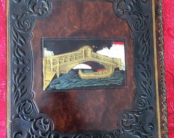 Photography Embossed Leather Album Original Photos-Venice-Venice-Venitia-Firenze-Photographie-Italia-illustration gondola-bridge of sighs