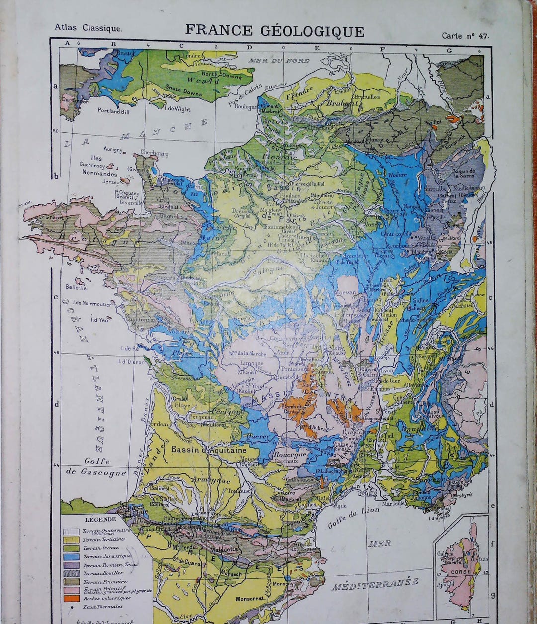 【中古】 旅のデータマップ（フランス） フランス古典実用地図帳 アシェット、343 枚のカラー地図、厚紙、75 枚