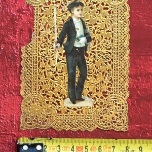 Hervorragendes religiöses Bild mit Canivet-Typ-System, vergoldet mit feinen Goldchromos und Bildern – Souvenir meiner christlichen Kommunion-Religions-Esoterik