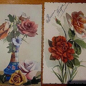 Vintage 10 beautiful Postcards from France floralies written on the back having traveled beautiful flowers of all kinds and all colors.