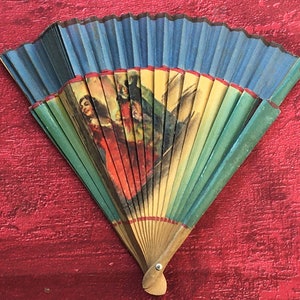 Eventail Danse espagnola Flamenco Dance espagnol éventail en bois RANGE Fan HAND FAN paint on wood made in Spain Espana Espagne handfan imagem 7