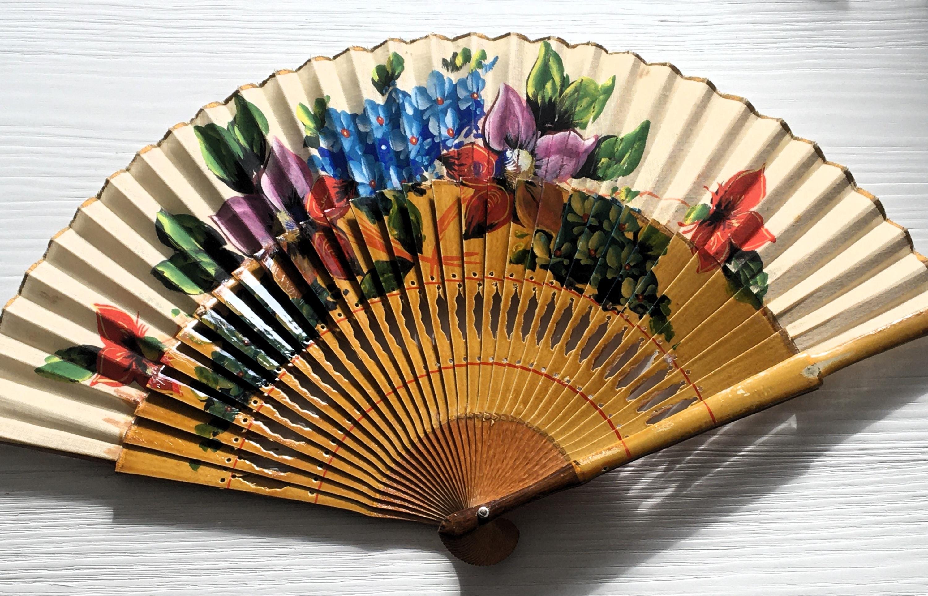 Lot De 12 éventails Art Déco Peints à La Main - Espagne Vers 1920 (occasion, état Variable)
