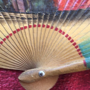 Eventail Danse espagnola Flamenco Dance espagnol éventail en bois RANGE Fan HAND FAN paint on wood made in Spain Espana Espagne handfan imagem 3