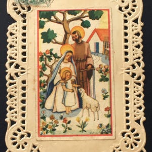 Hervorragende Postkarte mit religiösem Bild, Ausschnitte vom Typ Canivet, Chromos und Bilder – Souvenir meiner christlichen Gemeinschaft – Religionsesoterik