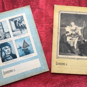 2 Cuadernos Old School, cuadernos nuevos, para Escribir, dibujar, Bloc de Notas, Caligrafía Vintage. scrapbooking-20 X 2 páginas- Italia