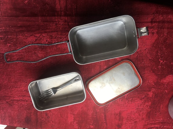 Scout Meals Militär Made in France Vintage-Brotdose, Metall-Mahlzeitendose, Camping, Picknick, indische Mahlzeit, Küche, Werkstattschüssel