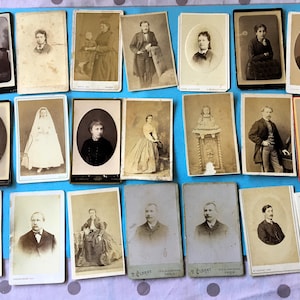 20 Photographs Before 1900 type business card-Photo Card Real Photo unalterable portraits Photography Different regions city France