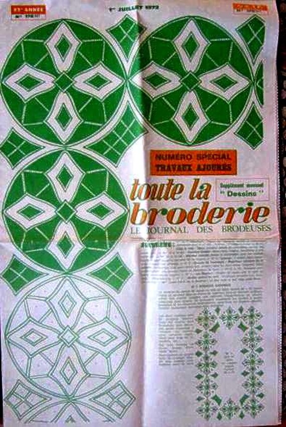 1972 French Vintage Journal Des Brodeuses Ouvrage De Dames