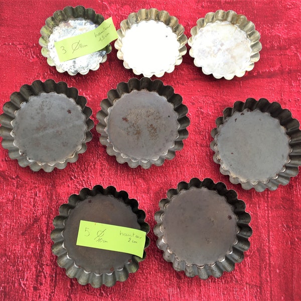8 Vintage-Gebäck-Kuchenformen – Lebensmittel-Aluminiumformen, Herstellung von „Kuchen, Torten, hausgemachten Torten“, Backen oder Dekoration