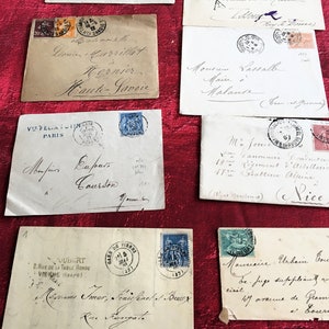 8 Lindas letras A/S-Mail-1873-1877-1884-1902-1907-1920-1922-1924-Sellos tipo Sage, Semeuse,-Marcophilia-Caligrafía