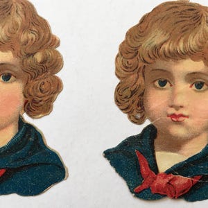 1882 Véritables Chromo composés en 2 cartes sur support carton-Chromos collés en relief dits "découpis" chromolithographie originale-France-
