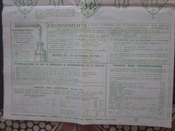 1972 French Vintage Journal Des Brodeuses Ouvrage De Dames