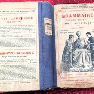 Raro libro del Maestro del 1918 riferimento scolastico Larousse Grammatica di Francia 150 esercizi 660 dettati-poesie-scritti-discorsi-240 incisioni-