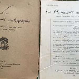 Reseña antigua y rara: El manuscrito autógrafo número 11 - Septiembre-octubre de 1927 Sr. Jean ROYÈRE, 118 páginas