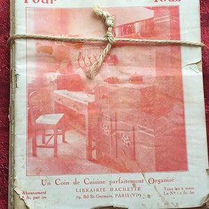 Vintage Magazine Review „Häuser für alle“ 1927 Hachette Buchhandlung Frankreich: Werbung-Tourismus-Möbel-kreative Freizeit-rustikales Haus-DIY