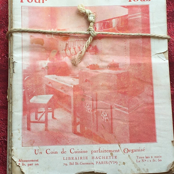 Revue Magazine Vintage"Maisons pour tous"1927 librairie Hachette France:Publicités-tourisme-meubles-loisir créatif-maison rustique-bricolage