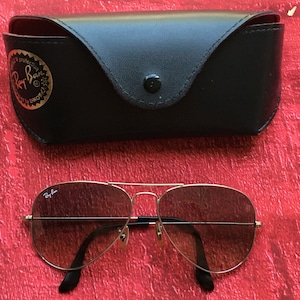 Vintage Collector French Antique Ray.ban glasses,Authentic Sunglasses 1960&#39;s Anciennes lunettes de soleil de marque Rayban +étui cuir rigide