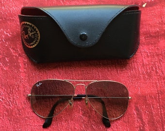 Vintage Collector French Antique Ray.ban glasses,Authentic Sunglasses 1960's Anciennes lunettes de soleil de marque Rayban +étui cuir rigide