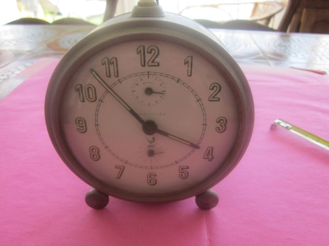 JAZ Alarm Clock Chrome Silver Matte Shabby Chic Spring Etsy