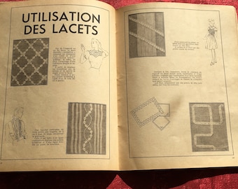 1952-Vintage: Precise Sewing Household Linen, Table-English-Embroidery-Decaling-Sheets-Stems-Bourdon-Beauvais-Virgin-reprise-scrapbooking