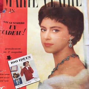1958 French Woman&#39;s Magazine Revue Marie-Claire-Mode-Works Couture Patterns Collections Ideen Freizeitkreative – Vintage-Werbung