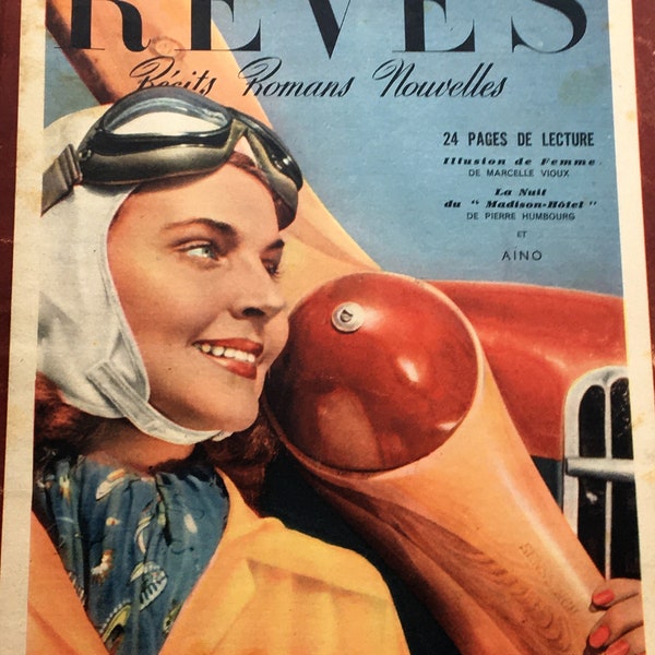 1948 Magasine Revue RÊVES Mode,magazine Fashion,vintage français,motif de broderie,actualité mode printemps,patrons,modèles,super