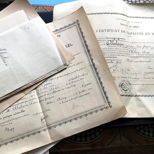 Scrapbooking 30 Papéis antigos arquivos particulares André A. eleito Haute-Loire Saint-Paulien-Documento histórico-diplomas-Cartas-relatório escolar