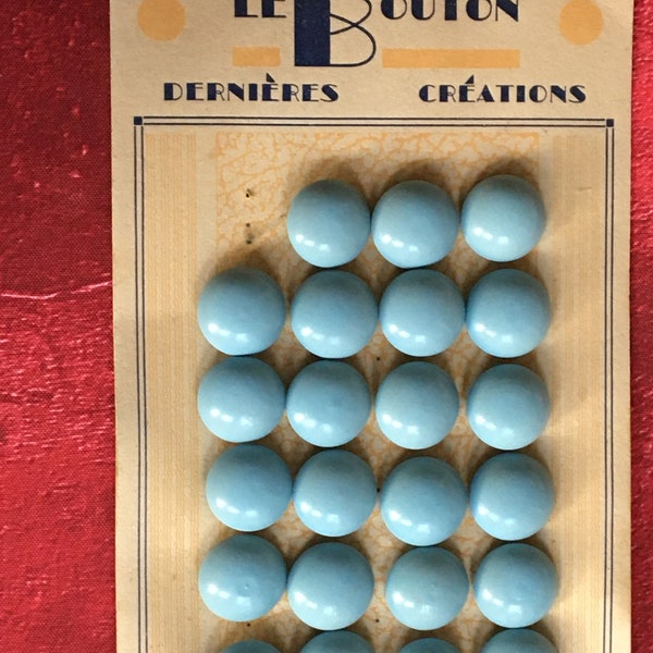 Vintage French set of 23 buttons blues, 1940/50 Antique Button, Paris France, Old buttons Le Bouton latest creations