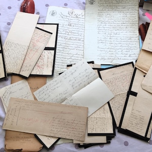 Rouvray, Frankreich, 30 Briefe, Korrespondenz 1889 + Register, 10 Seiten, Liquidation, Manuskripte, Kalligraphie, historisches Dokument, Scrapbooking, Trödel