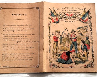 ヴィンテージの学校ノート / 19世紀 1897年 / フランス フランス語
