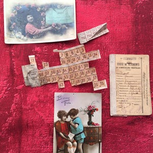 WW2-Rare-War 1939/45-Mairie of Grans France General Supply Notebook+2 postcards-Restriction Tickets-Good Coupons-Scrapbooking-